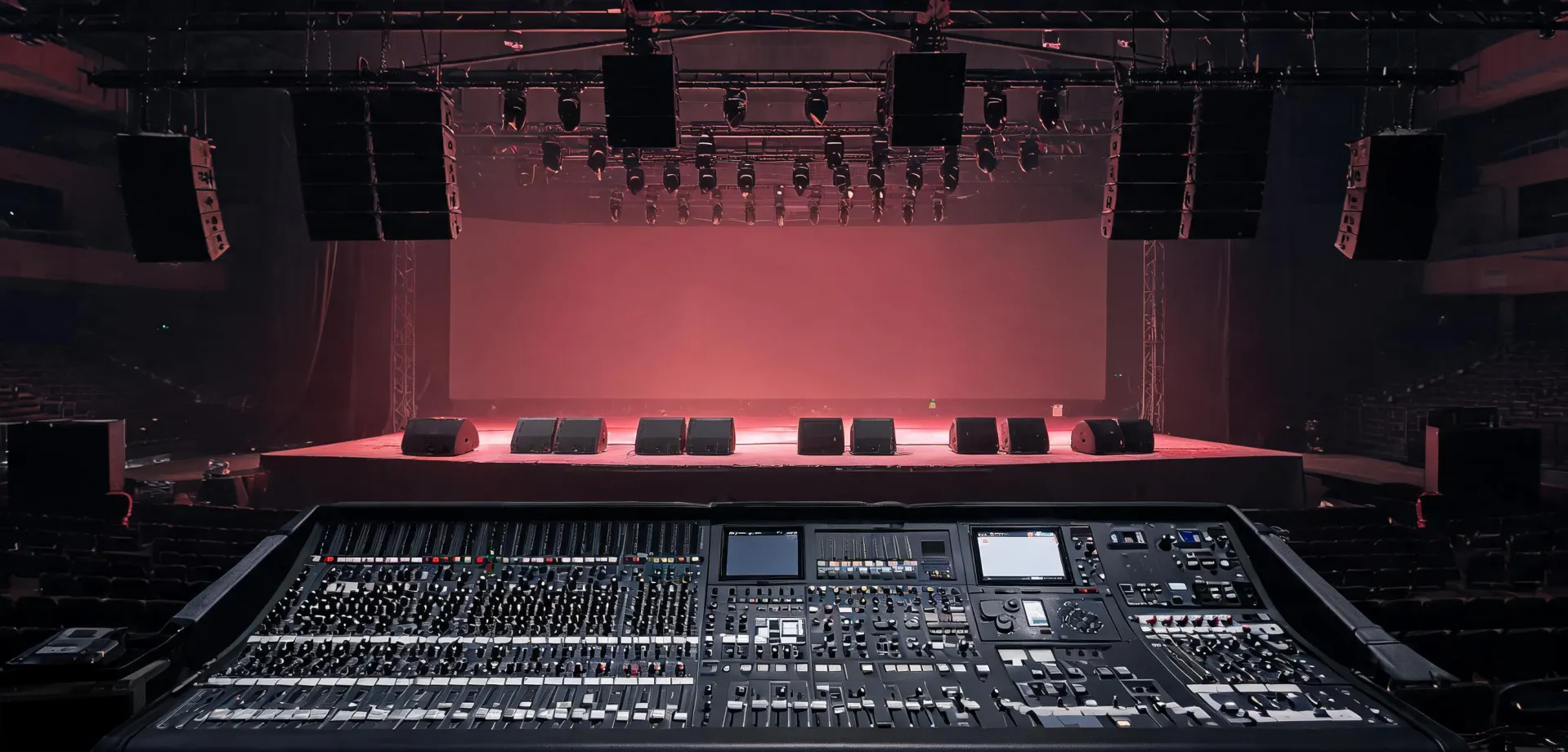 Behringer professional PA system in a live venue